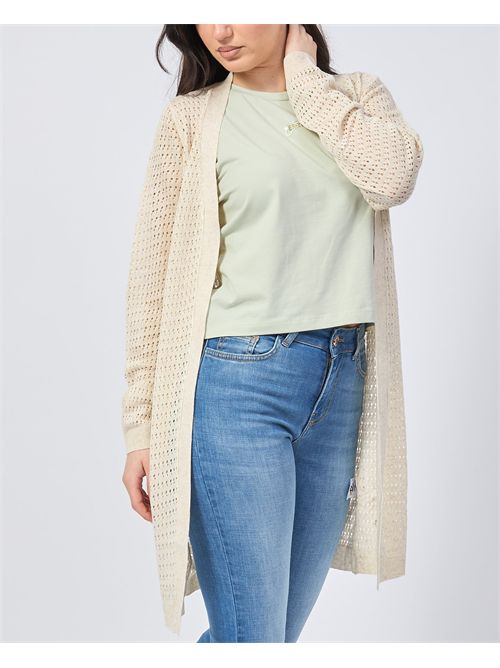 Cardigan long Yes Zee en mélange de lin ajouré YES ZEE | M439-HF000245